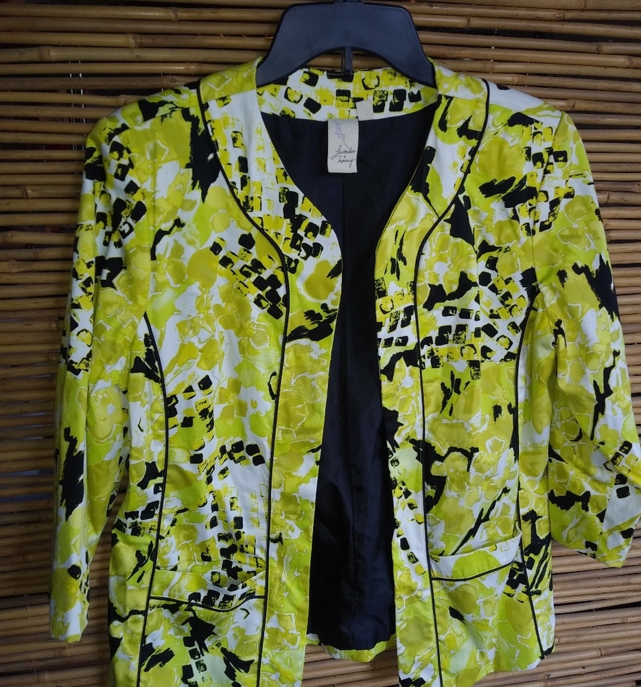 Lavender & Honey M Lime Black Jacket Blazer